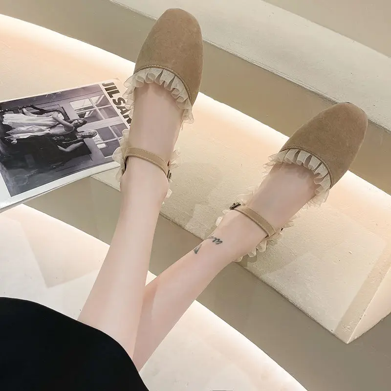 Zapatos para Mujeres 2023 del Dedo del pie Cuadrado Negro Pisos de Verano de las Señoras de Calzado Sandalias Planas Chic Punto de Beau de Hoy, con Descuento de la Tendencia de la Primavera