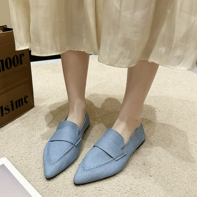 Las mujeres Pisos 2023 Autumer Nueva Moda de la Punta del Dedo del pie Diseñador de Sólidos Zapatos de Gamuza antideslizante Deporte Casual Zapatos de Mujer Zapatos Mujer