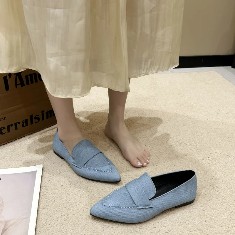 Las mujeres Pisos 2023 Autumer Nueva Moda de la Punta del Dedo del pie Diseñador de Sólidos Zapatos de Gamuza antideslizante Deporte Casual Zapatos de Mujer Zapatos Mujer