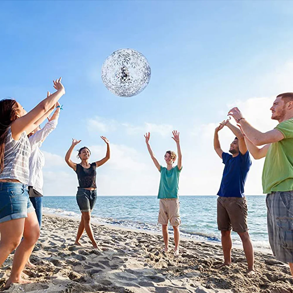 40cm Inflable Brillo Pelota de Playa de Verano de la Bola del Agua de Lentejuelas Pelotas de Playa para el Verano, la Playa, la Piscina Partido de Juguetes para los Niños Adultos