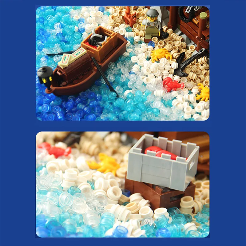 Compatible con LEGO Acuario Biológica de la Playa de agua de Mar, Paisaje 6141 de Partícula Pequeño Bloque de Construcción de la Escena Accesorios de Montaje