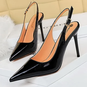 BIGTREE Zapatos de Mujer de las Bombas de la Moda de la Oficina de Zapatos de Dedo del pie Puntiagudo Gatito Tacones de Aguja de 7.5 Cm de Damas Zapatos de las Bombas de Mujeres Más el Tamaño de 43