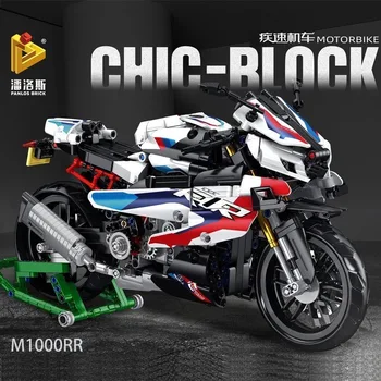 Carreras de Alta Tecnología de la Velocidad de la Motocicleta de Juguete de bloques de construcción de Motocross Modelo de Construcción de Ladrillos de DIY Juguetes para los niños regalos