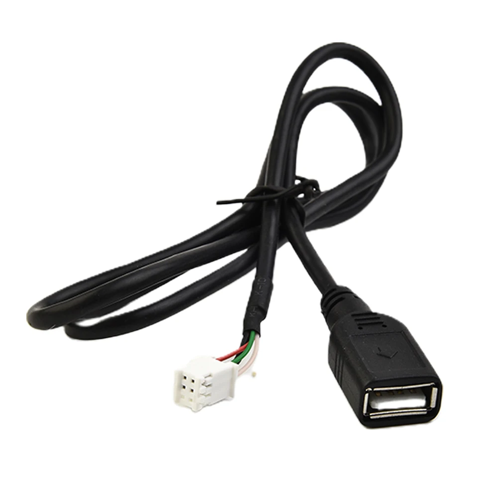 Auto USBAdapter Coche Adaptador USB Cable de Extensión de Reemplazo de los Accesorios Negros 2pcs 4 pines & 6Pin Conector