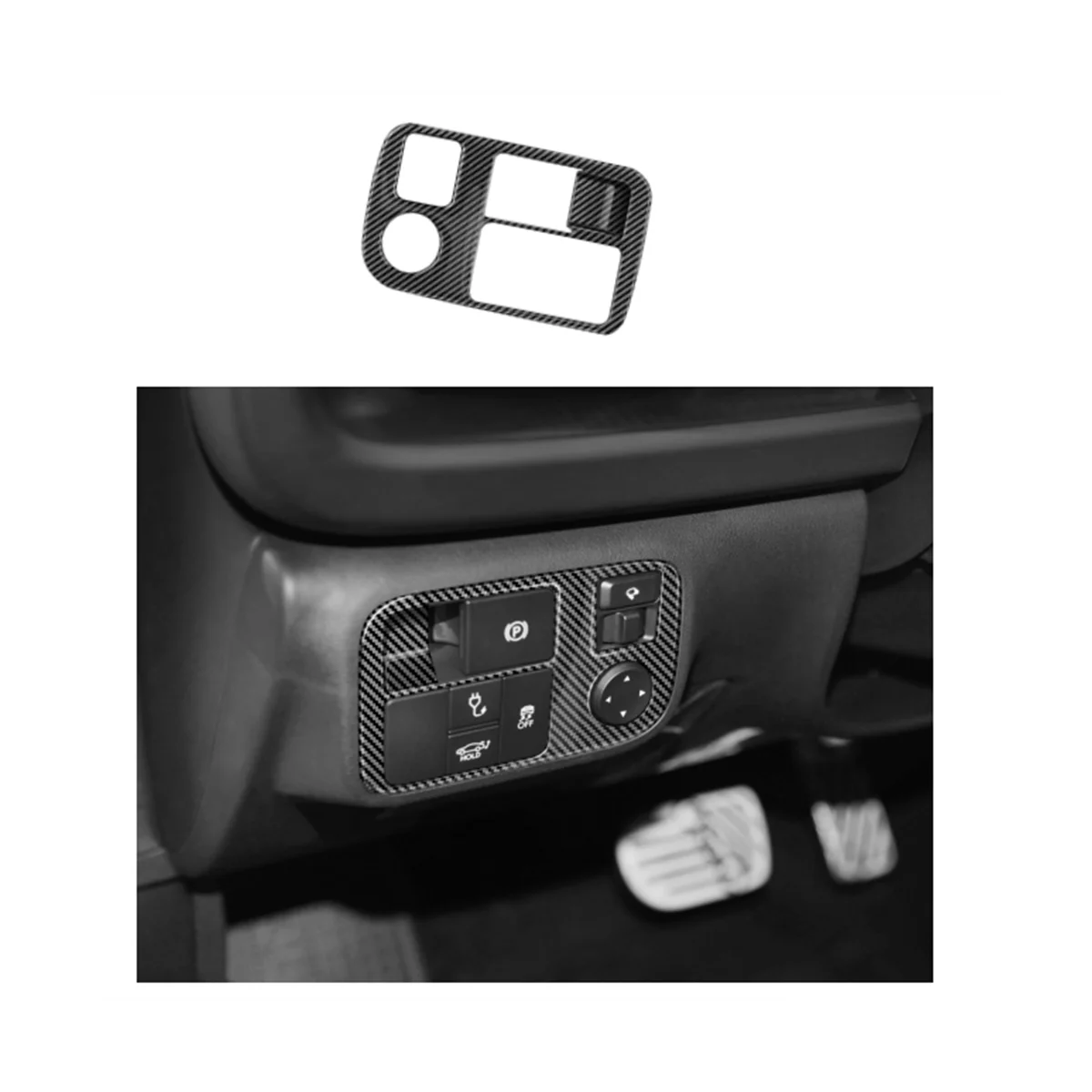 La Fibra de carbono del Faro Interruptor de Botón de la Cubierta para Hyundai Ioniq 6 2022 2023 Faro de Coche Ajuste del Marco Interior de la etiqueta Engomada