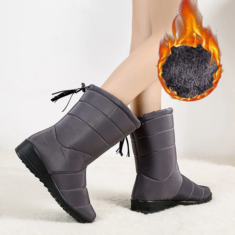 Las mujeres Botas de Moda de Nueva Impermeable Zapatos de las Mujeres Botas de Nieve para el Invierno de los Zapatos de las Mujeres Peludas de la Borla de los Womans Mantener Caliente Botas Botas Mujer