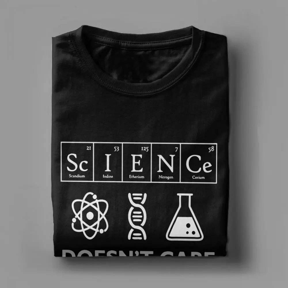 JHPKJGeek Hombres T-Shirt la Ciencia no le importa Lo que Usted Cree que la Ropa de Algodón Camisetas Científico de la Biología Física Química Astronomía T