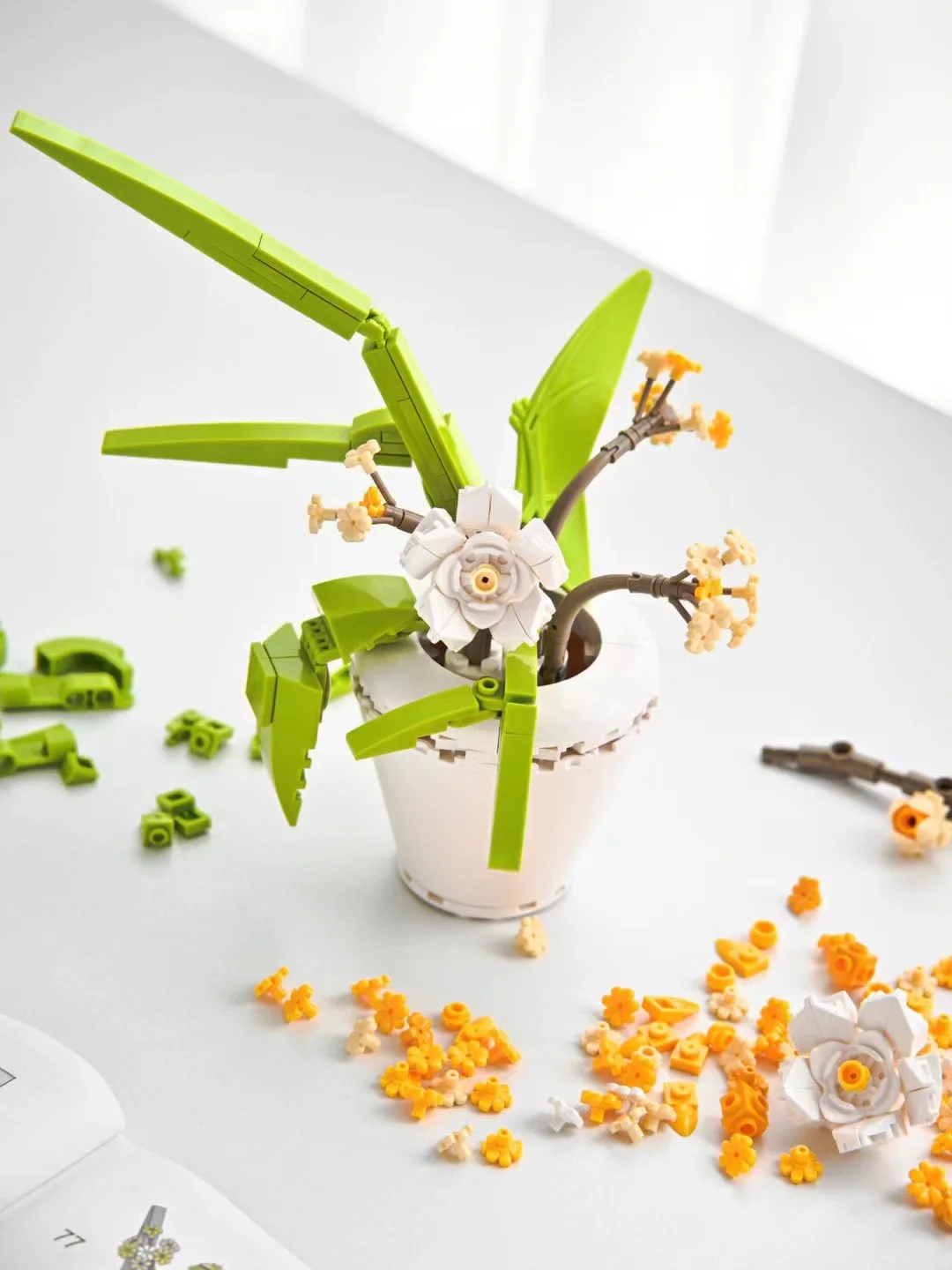 Poine Me Osmanthus Fragrans Ramo de Flores de Bloques de Construcción Kit de Colección Botánica Proyecto Creativo para Adultos, Decoración del Hogar