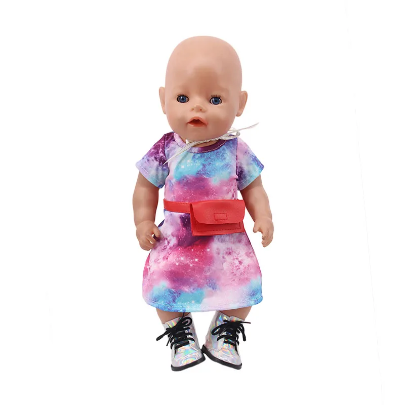 Ropa de la muñeca + Bolsa Bastante Conjunto de Vestido de 18 pulgadas de la Muchacha Americana y 43 Cm de Bebé recién Nacido de la Muñeca Accesorios,Nuestra Generación Juguetes Regalos