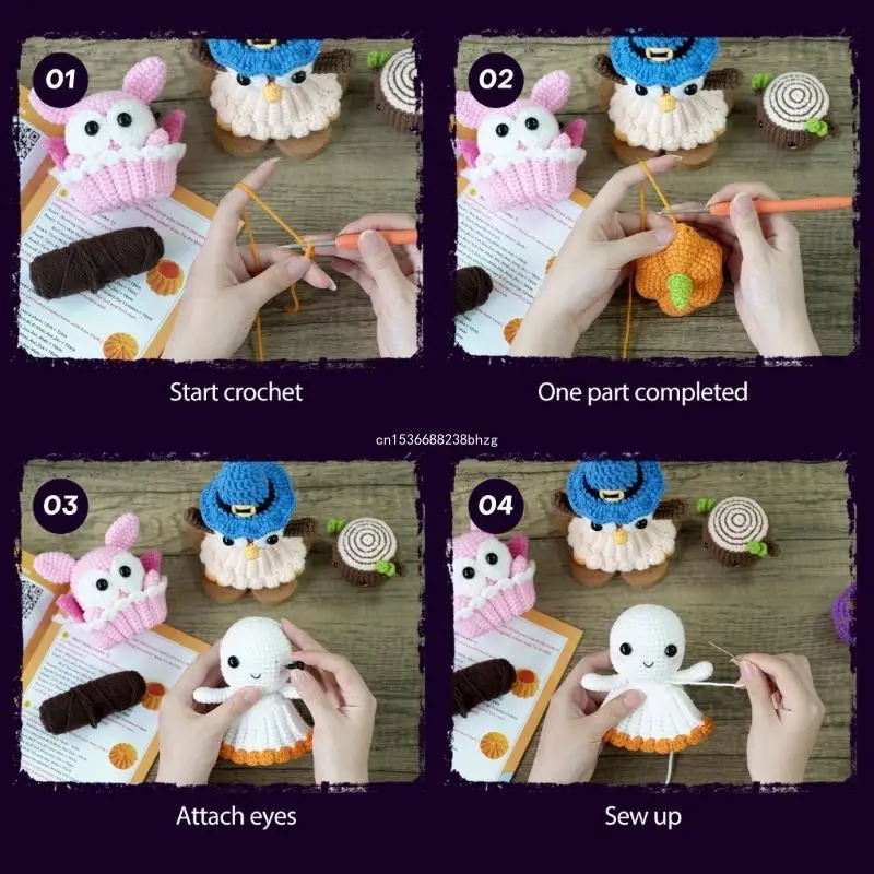 Adultos Niños Crochet Kits para Principiantes, Crochet de dibujos animados de los Kits para Hacer Animales Dropship
