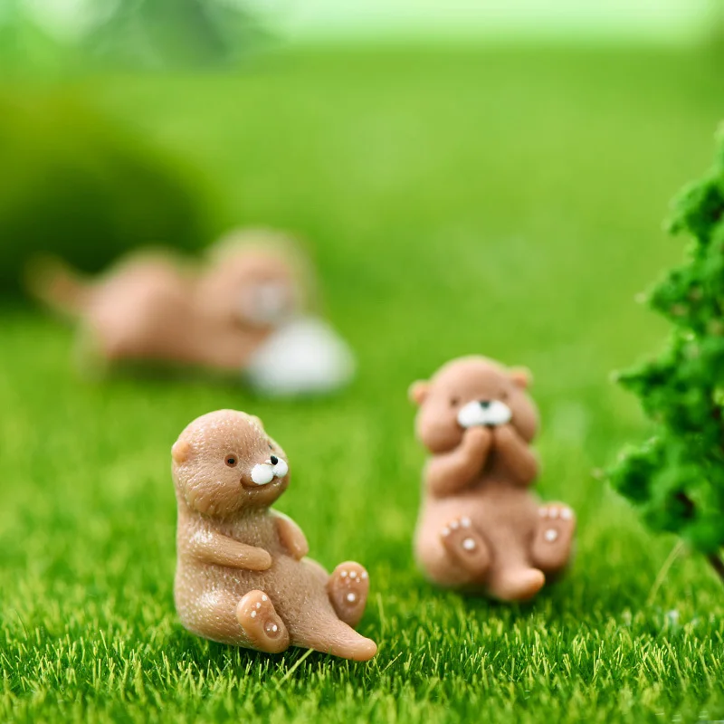 Simulación De Mole Miniatura Nutria Figurillas De Conjuntos De Hadas Del Jardín De Bonsáis Pequeños Animales En Miniatura Terrario Decoración Accesorios Juguetes De Niños