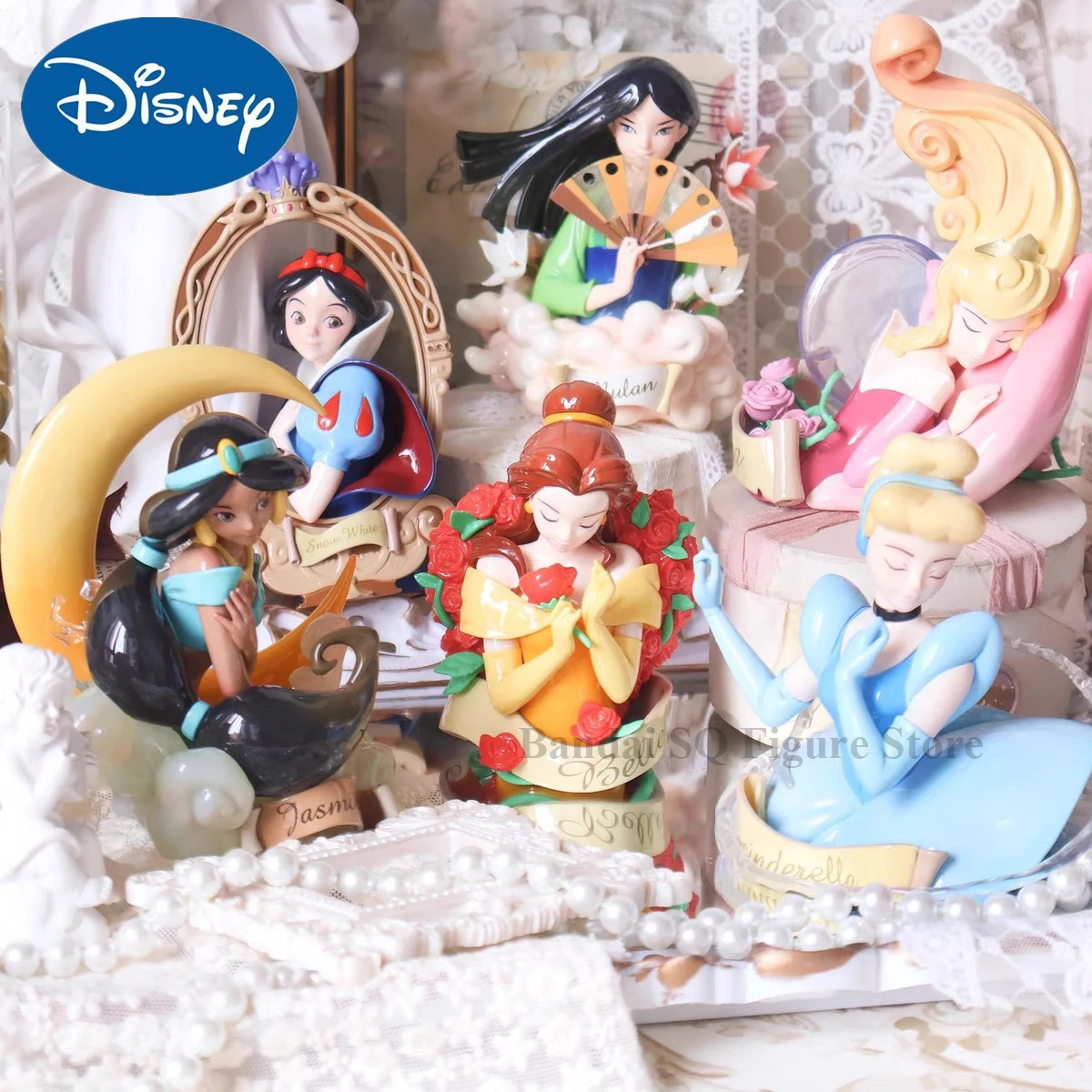La Princesa De Disney Arte De La Reflexión De La Serie Caja De La Persiana De Cenicienta, Aurora Snow White Jasmine Misteriosa Caja Sorpresa Figura Adivinar Juguetes