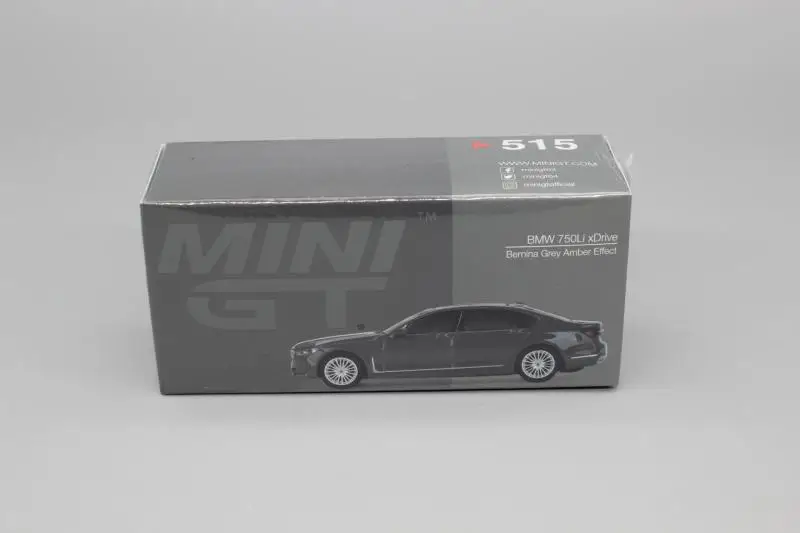 Mini GT 1/64 Diecast modelo de coche de 2015 BMW Gris G12 750Li xDriver modelo de Simulación de coches