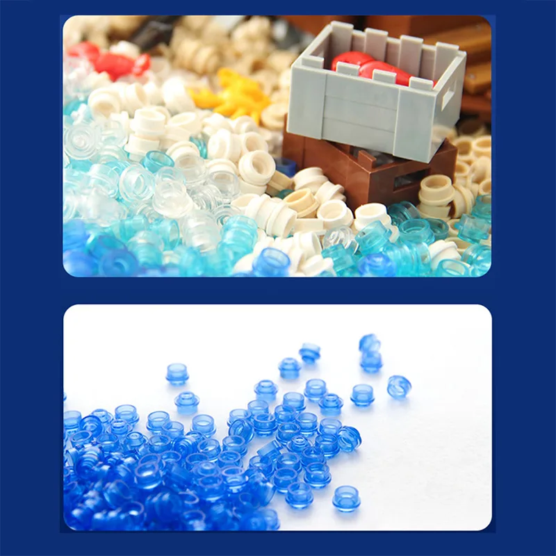Compatible con LEGO Acuario Biológica de la Playa de agua de Mar, Paisaje 6141 de Partícula Pequeño Bloque de Construcción de la Escena Accesorios de Montaje