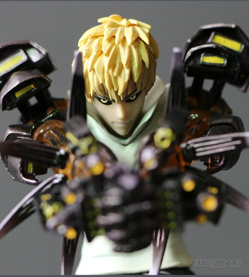 14cm Anime One Punch Man Saitama Sensei Genos Cañones Robot de PVC Figura de Acción Modelo de la Colección de Juguetes Regalos Brinquedos