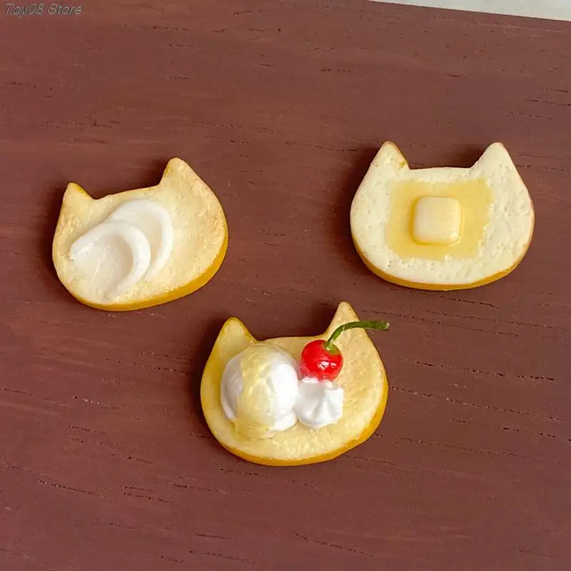 1PC en Miniatura casa de Muñecas de Alimentos Mini Bocadillo de Simulación de Gato Lindo de la Forma de la Torta Simulado Brindis Panadería Props 1.5*1.9 cm