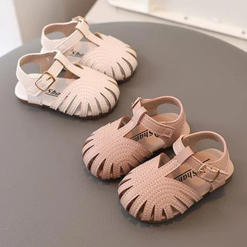 0-3 Años Niña Sandalias de 2023 Verano Niño de Playa, Zapatos de Niñas de la Princesa Sandalias T-correa de Pisos Para Niña