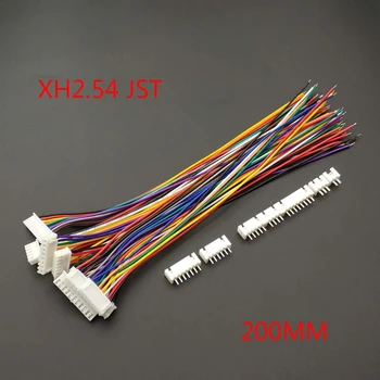 10 PCS XH 2.54 Conector JST Cable de bujía Cable de 20cm de Largo 26AWG 2/3/4/5/6/7/8/9/10/11/12P + XH 2.54 Conector Macho conector