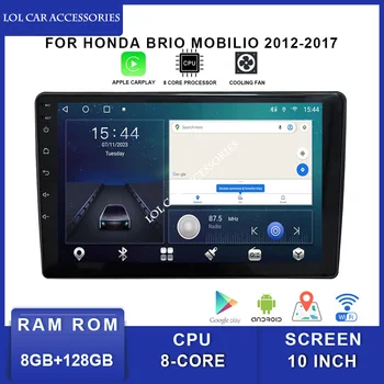 10 Pulgadas QLED Para Honda Brio Mobilio 2012-2017 de la Radio del Coche Estéreo 8 Core Android 12 GPS MP5 Jefe de la Unidad de Navegación Reproductor Multimedia