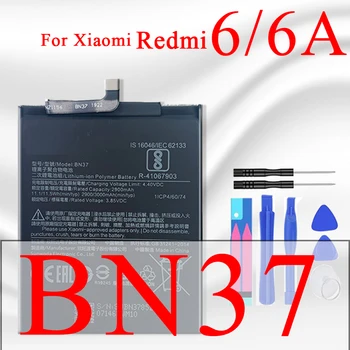 100% Original KiKiss para Xiao Mi Batería BN37 3000mAh para Xiaomi Redmi 6 Redmi6 Redmi 6A de Alta Calidad de las Baterías para Teléfono Móviles