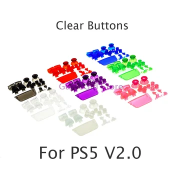 10sets Conjunto Completo Transparente Clara Botones para PlayStation5 PS5 V2.0 BDM-020 Controlador de L1 R1 L2 R2 ABXY D-pad Tecla de Dirección
