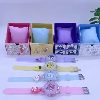 12pcs Nuevos dibujos animados Cinnamoroll Kuromi Jelly-los Niños de colores Puntero de Reloj Luminoso Colorido Lindo Regalo Estudiante de Productos al por mayor