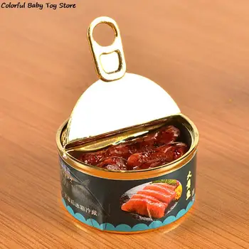 1PC de la casa de Muñecas casa de la decoración de Mini caviar puede simulación de fruto / carne / pescado puede prop modelo