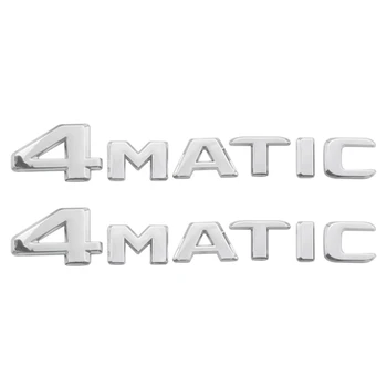 2 PCS 4MATIC Plata Auto Tronco de la Puerta Fender Parachoques Insignia de Calcas Emblema de la Cinta Adhesiva de la etiqueta Engomada de Piezas de Repuesto De Mercedes-Benz