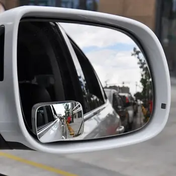 2 piezas de Coches Marco Cuadrado Convexo Punto Ciego Espejo Gran angular Ajustable de 360 Grados Clara Retrovisor Auxiliar Espejo de la Seguridad en la Conducción