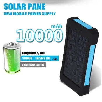 20000mAh Batería Externa Solar Power Bank LEDSOS Linterna de Carga RÁPIDA Portátil Impermeable Powerbank para Smart Teléfono Móvil