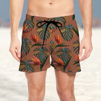 2023 Verano de los Hombres de Girasol Patrón de Playa de 3D Cortos de Moda y Cómodo, de Secado Rápido Resort Tropical de la Selva Estilo de pantalones Cortos