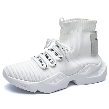 2023 Zapatillas Hombres Zapatillas De Deporte De Alta Superior De Deporte De Moda Los Zapatos De Los Hombres De Malla Transpirable Comodidad De Fondo Grueso Al Aire Libre De Gran Tamaño 39-47
