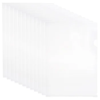 20pcs Claro Carpeta de Documentos L de Plástico de Tamaño de Carpeta de Copia del Proyecto de Bolsillo Letra de Tamaño A4 de Color Blanco Transparente de Archivo de la bolsa de