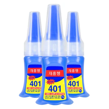 401 Pegamento Instantáneo Rápido Adhesivo de 20 ml Botella más Fuerte Pegamento Super Multi-Propósito Revisión CALIENTE Super Fuerte Líquido Incoloro Pegamento Adhesivo