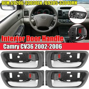 4Pcs Interior Interior Interior de la Manija de la Puerta de Cromo para Toyota Camry CV36 2002-2006 69206-33030LH 69205-33040RH