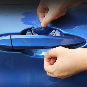 4Pcs / LOT del coche de la manija de la película protectora transparente etiqueta engomada del coche para Volkswagen POLO Tiguan Passat Golf EOS Scirocco
