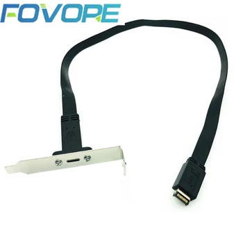 50cm USB 3.1 Panel Frontal Tipo de Encabezado-E A USB Tipo C C Conector Hembra Cable de Extensión Cable +Montaje en Panel Tipo Tornillo Conector de E