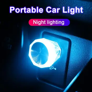 6pcs Mini USB LED de Luz del Coche Auto de la Atmósfera de Luz de Neón Plug and Play Decoración de Ambiente de la Lámpara Luces del Interior del Coche Coche-estilo