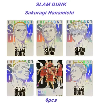 6Pcs/set para el Bronceado de la Tarjeta Flash Tarjeta hecha en casa Slam Dunk Anime de la Colección de la Tarjeta en el área sakuragi Hanamichi Juego de mesa de la Tarjeta de Regalo de Navidad