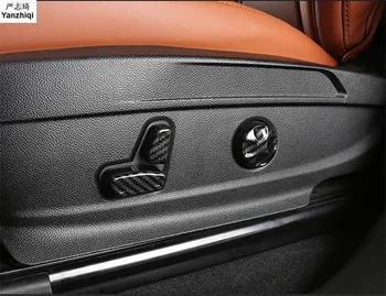 ABS 6pcs/lot Interior asiento botón de ajuste de la decoración del coche pegatinas de coches de estilo De Alfa Romeo Giulia Stelvio 2017 2018