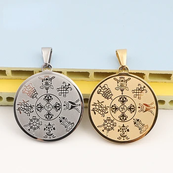 Auspicioso Ocho Tesoro Colgante Taoísta Sutra del Corazón Amuleto Amuletos para DIY Collar de Accesorios de la Suerte de la Joyería de Regalo para las Mujeres de los Hombres