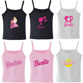 Barbie Fiesta De Verano De Los Niños Tops De Ropa Kawaii Suave Niñas Modal Tirantes Tocando Fondo Camisa De Todos-Partido Chaleco Camiseta Interior Regalos