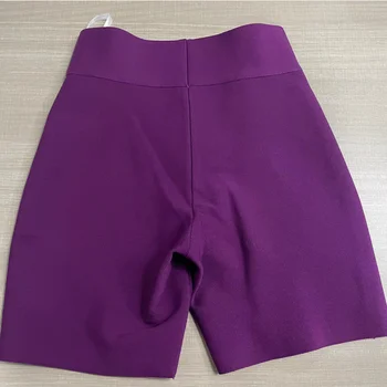 Casual pantalones cortos, 9 Colores Vendaje pantalones Cortos de color Rosa Púrpura Vendaje Pantalones Cortos de Cintura Alta Calidad Superior de Vendaje Deportivo Informal Shorts2023