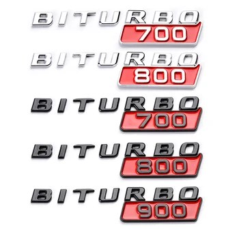 Coche ABS Biturbo de 700 800 900 Fender Tronco Logotipo Emblema de la Insignia Pegatinas de la etiqueta Engomada Para el Benz Brabus Clase G G700 G800 G900 Accesorios