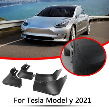 Coche Colgajos de Barro para el Tesla Model S 2021 Barro Fender salpicaderas Colgajo de Lodo Guardabarros del Coche Estilo de Accesorios de Automóvil