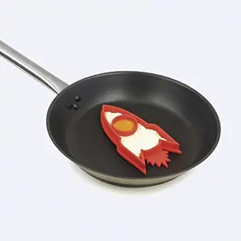 Cohete con Forma de Huevo Molde de Cocina de Huevo Molde de Cohete de Silicona en forma de Huevo Molde antiadherente para Freír los Panqueques Anillo para la Diversión Cocina de Desayuno