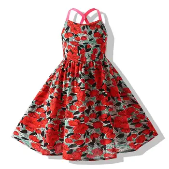 Comercio exterior, ropa para niños 2023 verano chica nueva de la liga floral vestido de princesa de PL6228