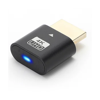 Compatible con HDMI 4K Dummy Plug con la Luz del LED para las Tarjetas Gráficas, Accesorios para PC,de Escritorio o Portátil Vistual Adaptador de Pantalla C