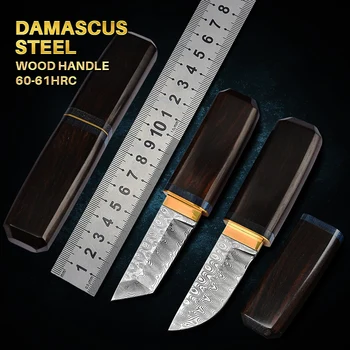 Couteau Japonais Cuchillos de Acero de Damasco de la EDC Fijo Cuchillo Táctico Militar de Supervivencia al aire libre Camping Auto Defensa de la Faca