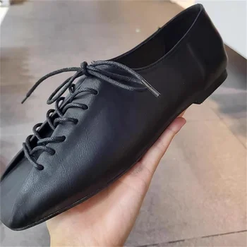 Crossover de la Correa de los Diseñadores de Zapatos para Damas de Tacón Bajo Cuadrado Dedos de los pies de las Mujeres con cordones de Mujer Superficial Mujeres de Cuero Zapatos De Mujer